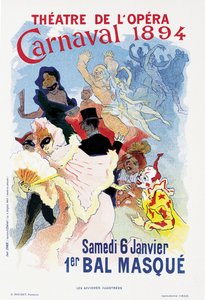 Poster pubblicitario per un ballo in maschera e carnevale, al Théâtre de l